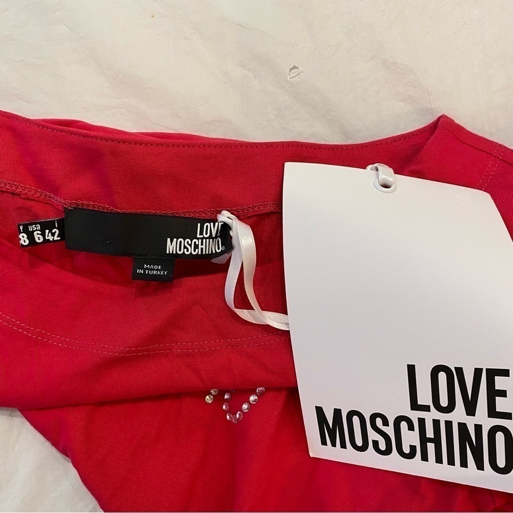 Love Moschino Crystal Logo Mini Dress size US 6 - Picture 8 of 10